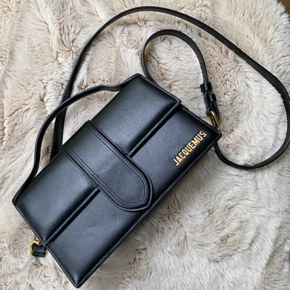 JACQUEMUS  Le Bambinou Leather Shoulder Bag - Black"